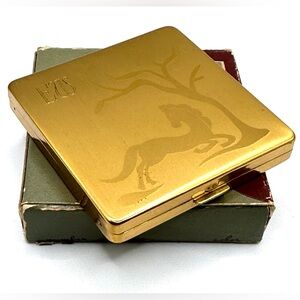 1940s Columbia 5th Avenue Compact-Horse Design-Unused Original Box & Puff